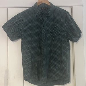 Ben Sherman green plaid button up shirt, size L